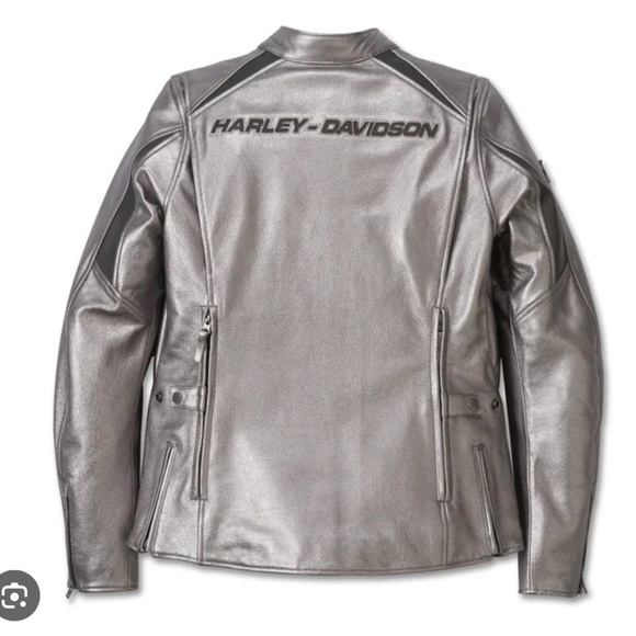 Harley-Davidson Women's Paradigm Triple Vent System Leather Riding Jacket silver - Picture 2 of 14